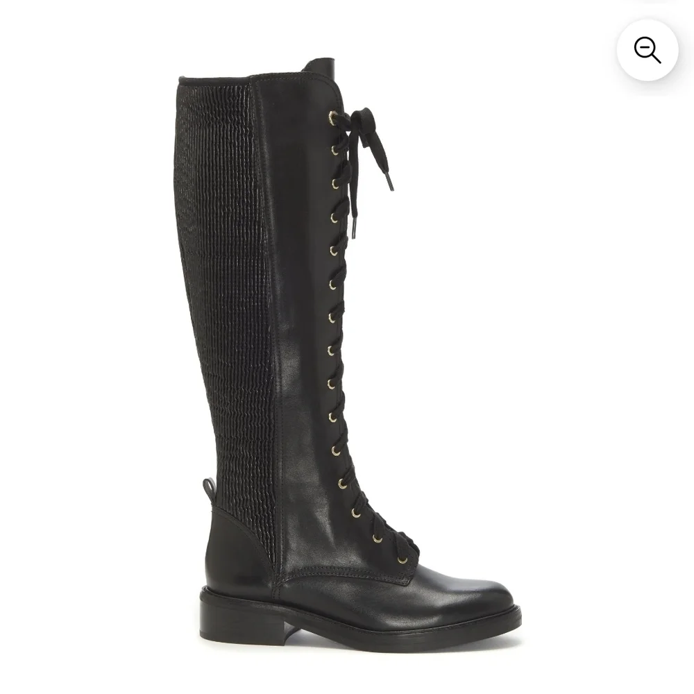 Louise Et Cie - Black Leather Lace Up Biker Boots
